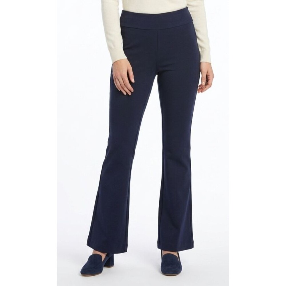 EXPRESS Pants XS Navy Blue High Waist Pull On Signature Ponte Flare Trouser EUC